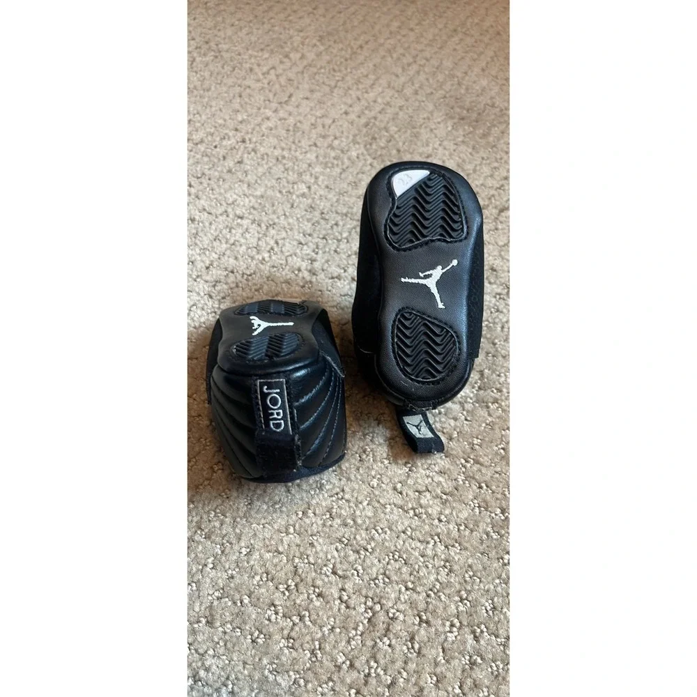 Jordan 12 Retro Winterized Black Infant Crib Shoes Size 1C 812878-013